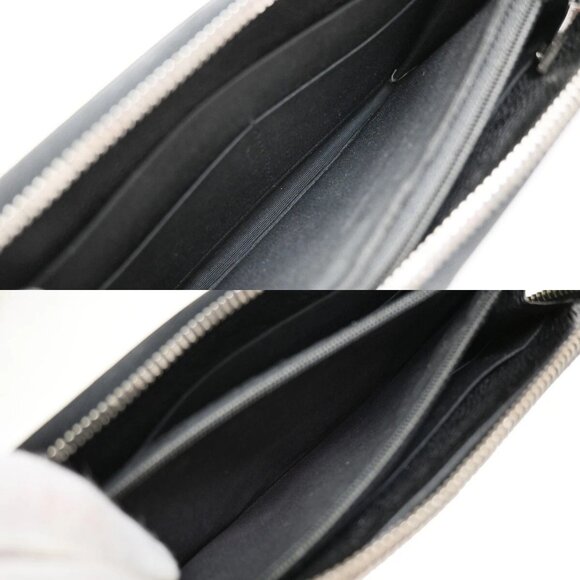 CHANEL CC Logo Zipper Long Bifold Wallet Grained Calfskin Leather Black - Picture 12 of 16